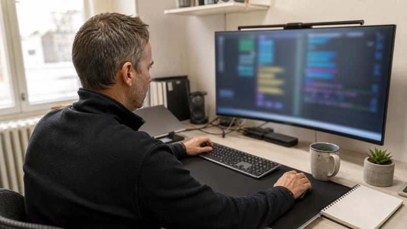 Vývojář v editoru Cursor sleduje návrh úprav kódu ve více souborech najednou